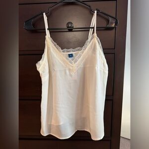 Old Navy Cream Lace Trim Top